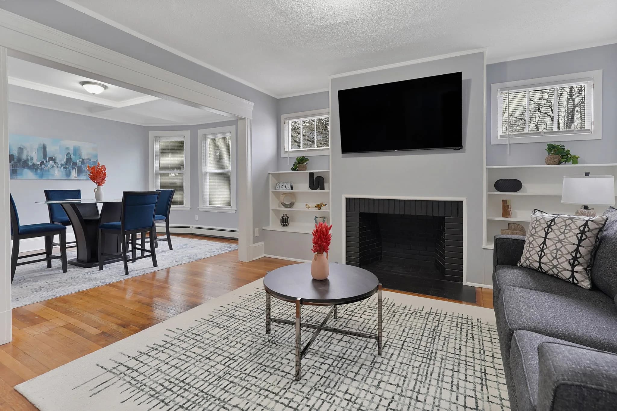 Furnished living room at CT Furnished Stays in Hartford, Connecticut