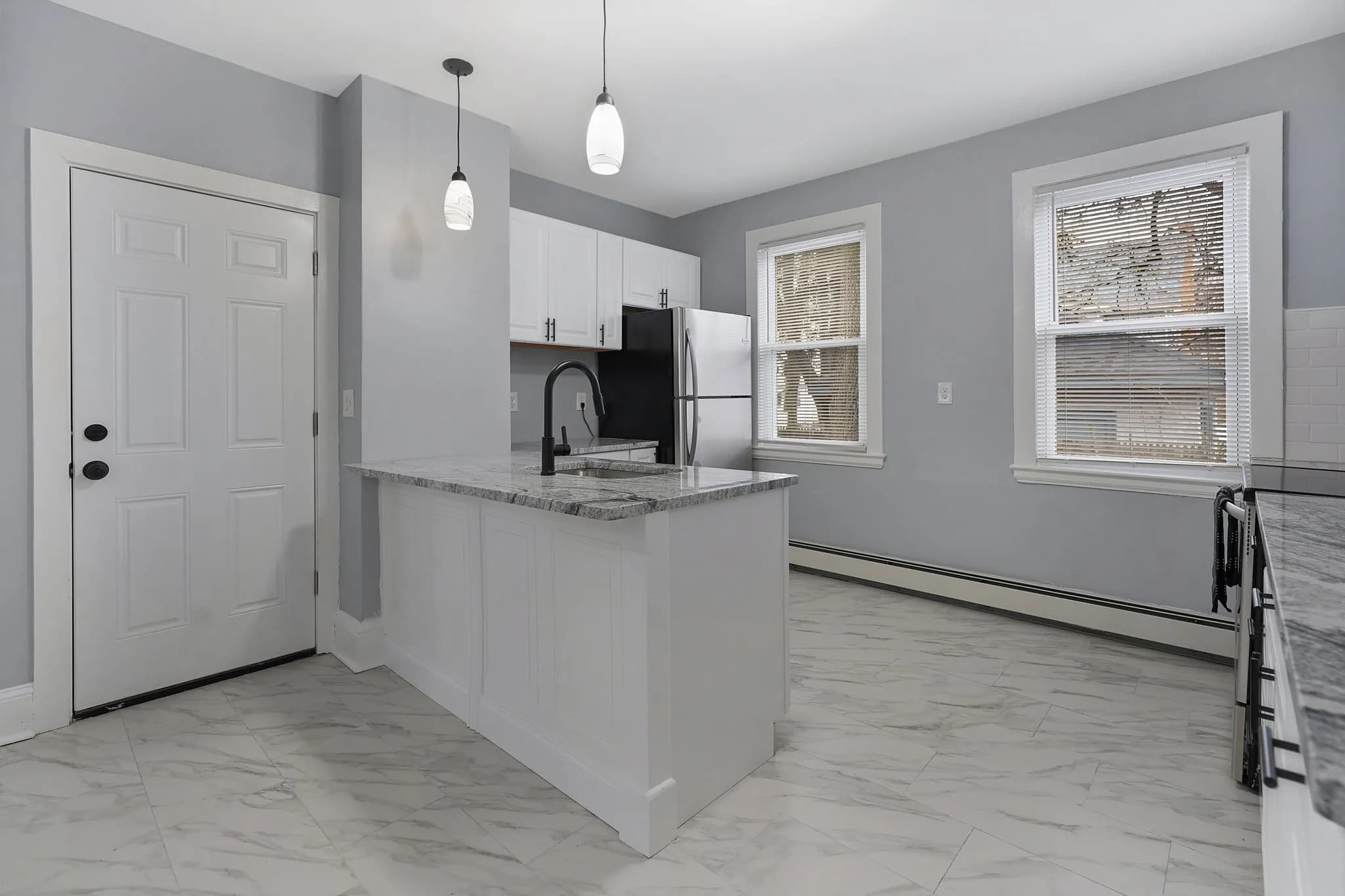 Furnished kitchen at a CT Furnished Stays residence
